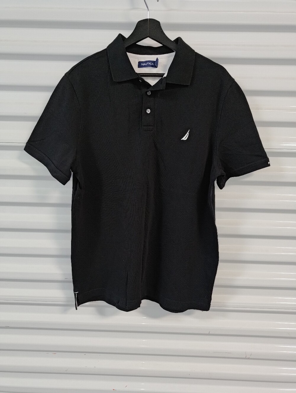 Nautica Collar Polo Short Sleeve Shirt L Black